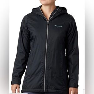 Columbia Women’s Lined Water Resistant Long Jacket - Size XXL - Black.
